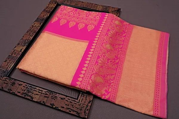 Orange_Woven_Kanjivaram_Jacquard_Saree_with_Saree_Cover